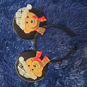 Disney Christmas Teddy Bear Mickey Mouse Ears Headband
